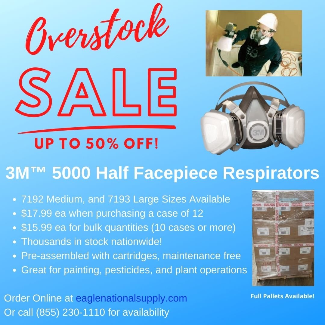 Overstock SALE on 3M 5000 Series Half Mask Respirators - Eagle National Supply