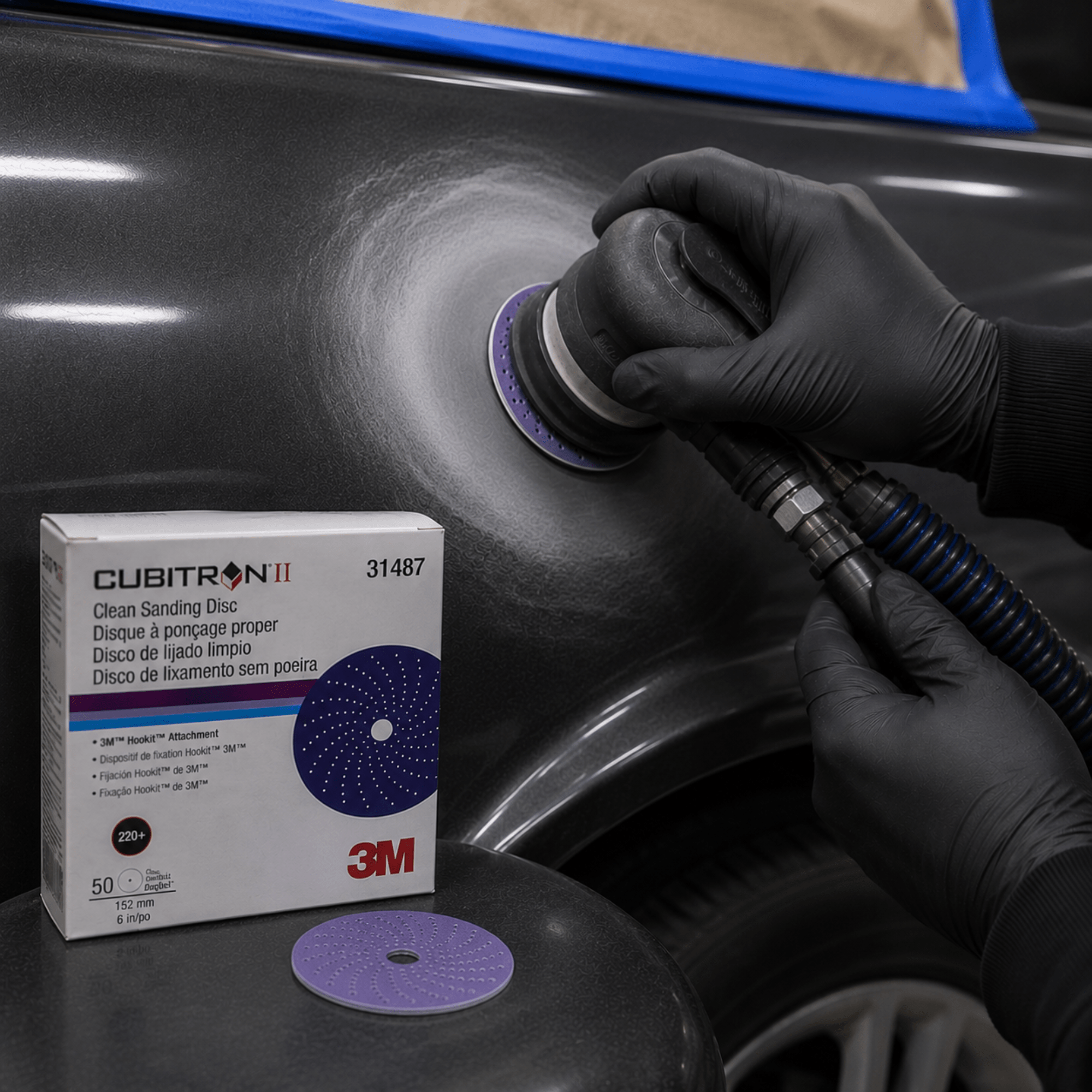 3M Cubitron II 800+ Grit 6" Purple Sanding Disc #31487, Box of 50