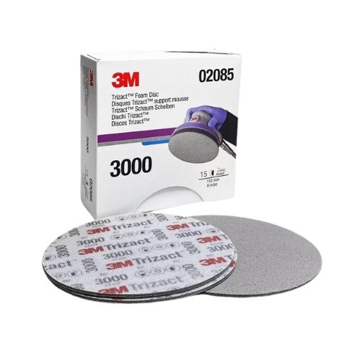 3M Trizact 6" Foam Abrasive Disc, 3000 Grit, Box of 15