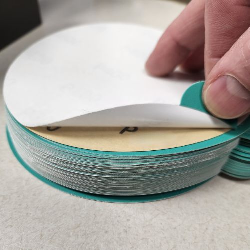6 Inch 180 Grit Green PSA Sanding Disc, 50 pk, High Teck