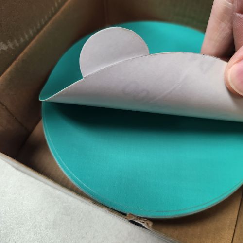 6 Inch 180 Grit Green PSA Sanding Disc, 50 pk, High Teck