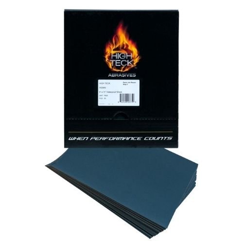 800 Grit 9x11 in Waterproof Sanding Sheet, 50 pk, High Teck