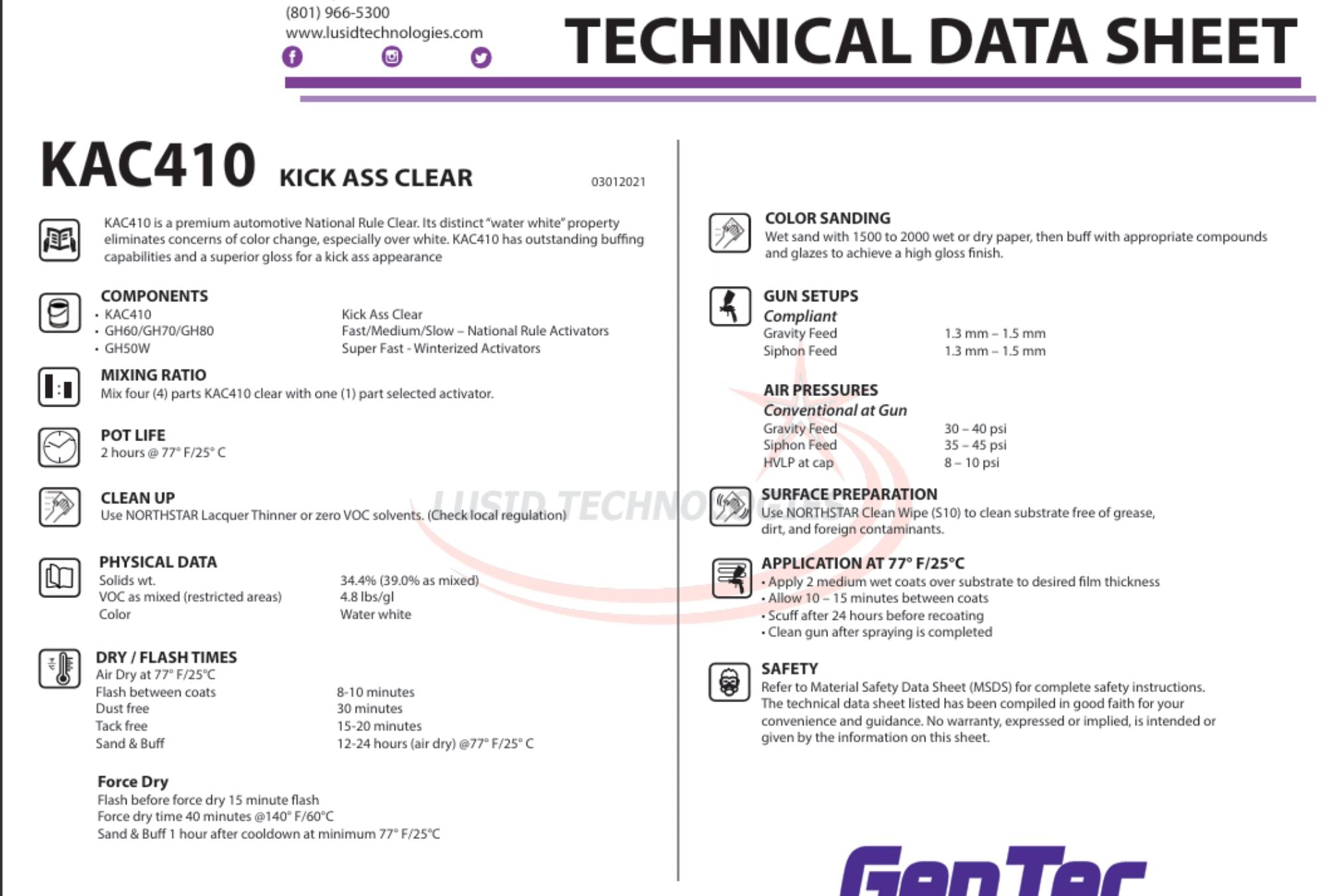 GenTec KAC410G Kick Ass Clear and Activator Kit, 1 gal