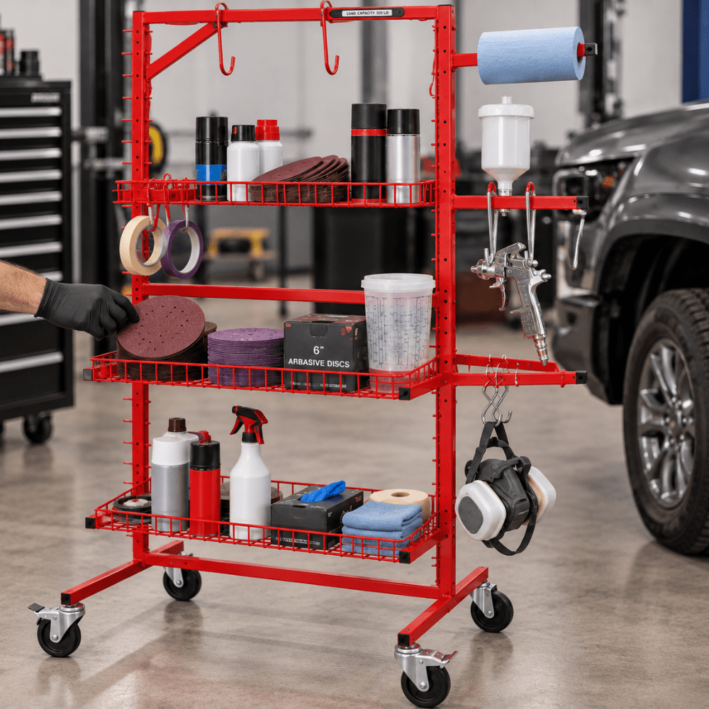 ATD 6569 3-Shelf Adjustable Parts Cart 74.8"