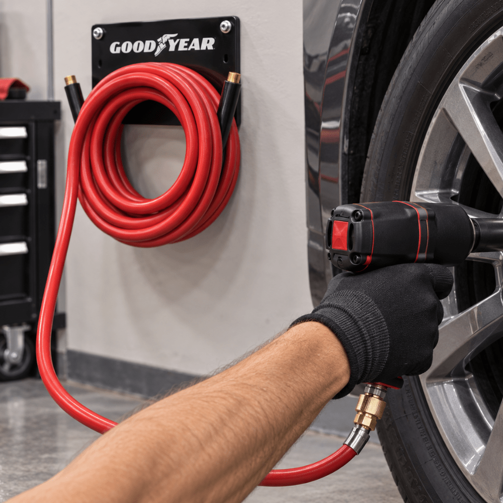 ATD 8209 Goodyear 3/8" x 25' Four Spiral Rubber Air Hose