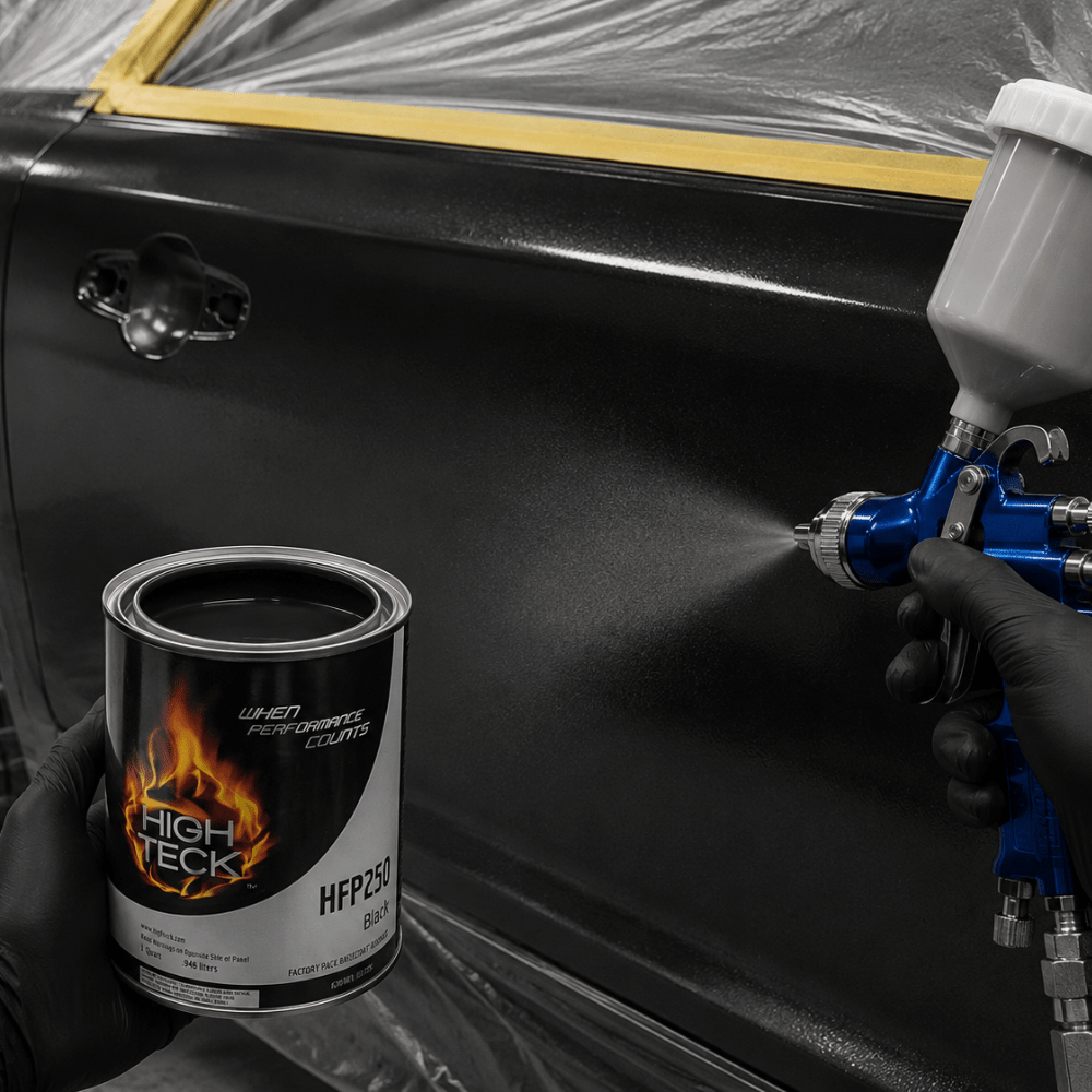 Black GM WA-8555 Basecoat Paint, Quart, High Teck HFP250
