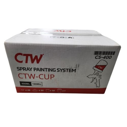 CTW CS-400ml (13.5oz) Disposable Paint Cup System, 50 pc Lid/Liner Kit