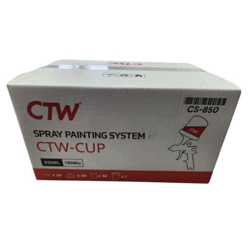 CTW CS-850ml (28oz) Disposable Paint Cup System, 50 pc Lid/Liner Kit