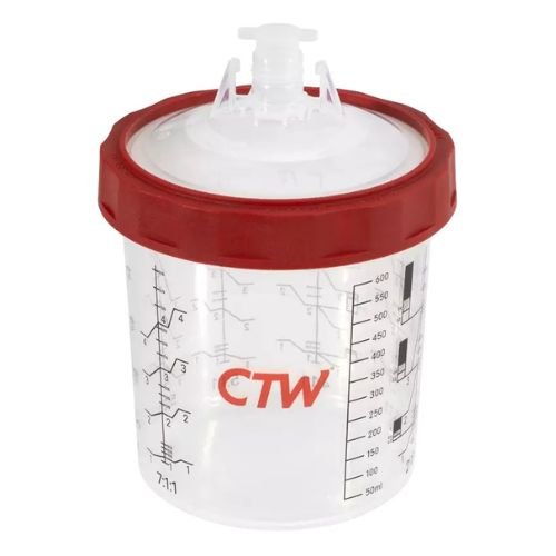 CTW CS-400ml (13.5oz) Disposable Paint Cup System, 50 pc Lid/Liner Kit