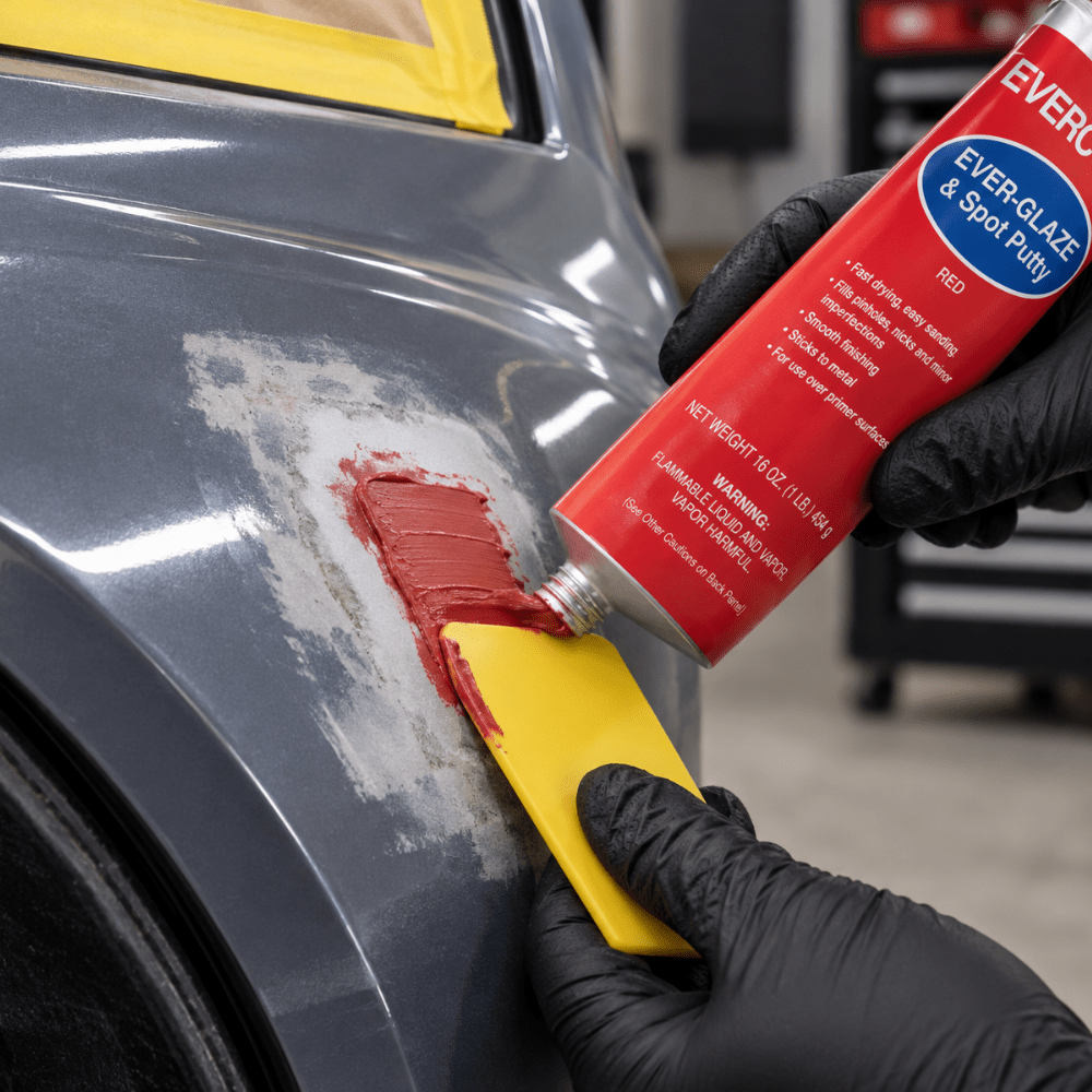 EVERCOAT® EVER-GLAZE 100403 Spot Putty, 1 lb Tube, Red