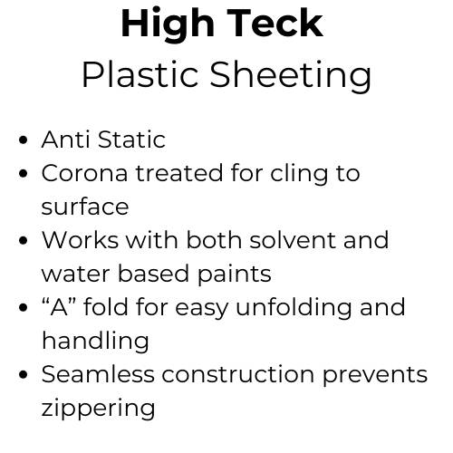 High Teck 120 Plastic Masking Sheeting, 20 ft x 250 ft
