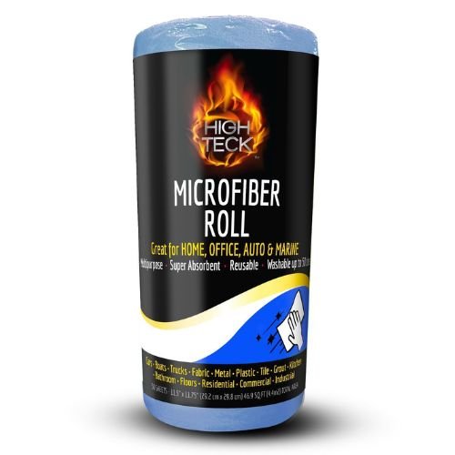 High Teck 1250 Blue Microfiber Towel Roll, 12in x 12in, Roll of 50