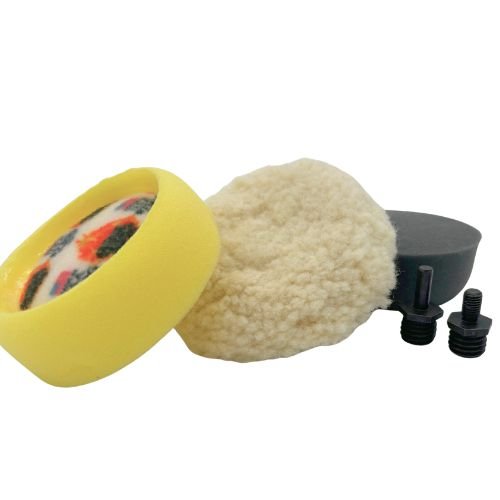 High Teck 3 Inch Dia Wool and Foam Buffing Pad Kit, 6 pc