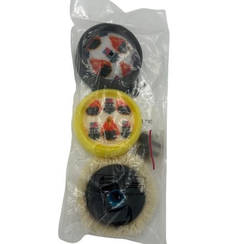 High Teck 3 Inch Dia Wool and Foam Buffing Pad Kit, 6 pc