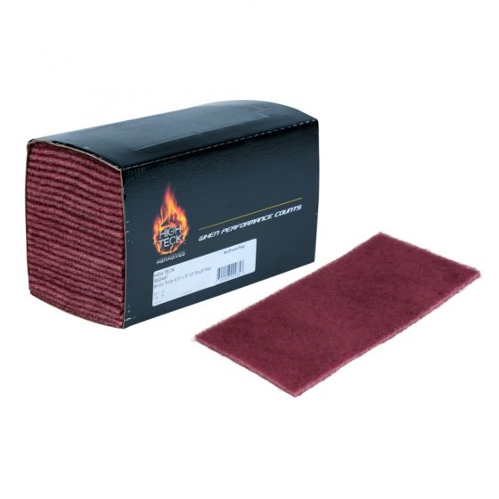 High Teck 4.5 in x 9 in Thin Red Scuff Pad, Very Fine Grit, 20 pc