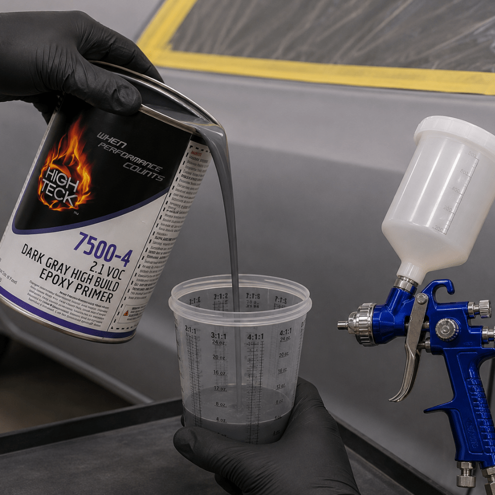High Teck 7500 Gray 2K Epoxy Primer 1:1 Mix, Quart