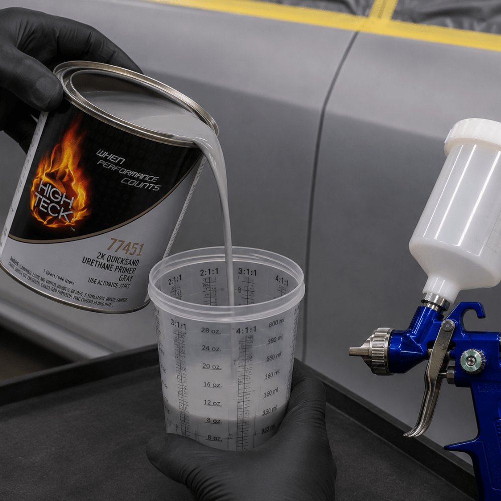 High Teck 77451 Gray 2K Quicksand Urethane Primer, Quart