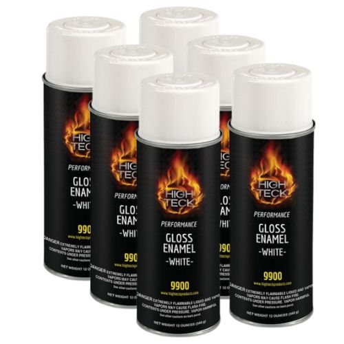 High Teck 9900 Gloss White Enamel, 12 oz Aerosol, Box of 6