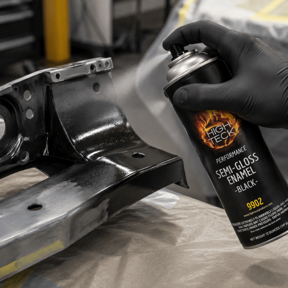 High Teck 9902 Semi-Gloss Enamel - Black 12 oz Aerosol, Box of 6