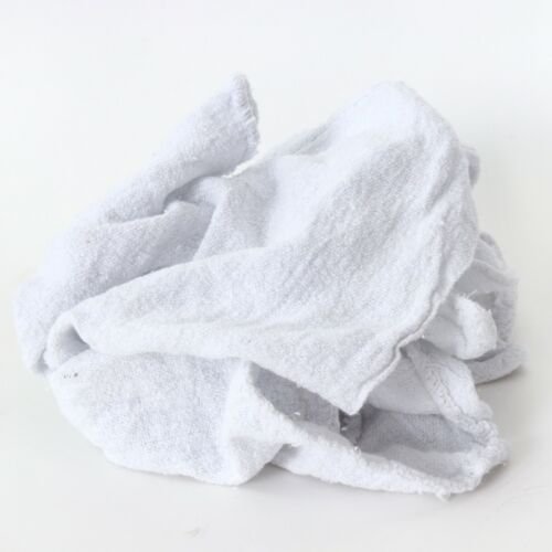 High Teck Large 5 lb Box of New White Cotton Wiping Cloths