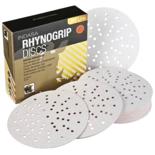 Indasa Rhynogrip HT 6 in 220 Grit Ultravent Sanding Discs, 50 pc