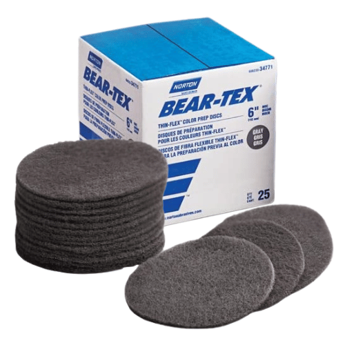 Norton Bear-Tex 34771 6" Gray Paint Prep Sanding Disc, Box of 25