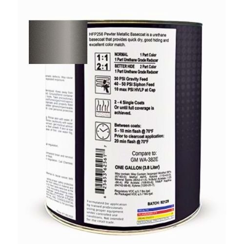 Pewter Metallic GM WA-382E Basecoat Paint, Gallon, High Teck HFP256