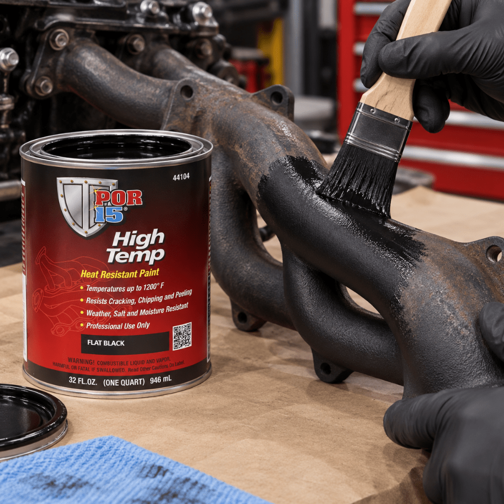 POR-15® 44104 Quart Flat Black High Temperature Paint