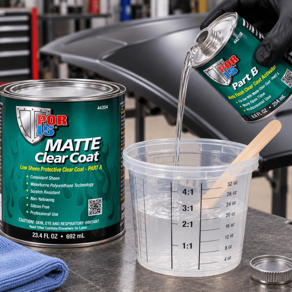POR-15® 44904 Quart 2-Part Protective Clearcoat Matte Finish