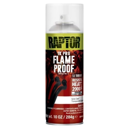 Raptor Flameproof 4941 Satin Clear Coat for Engine/Exhaust, 10 oz