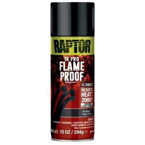 Raptor Flameproof 4942 Flat Black Engine/Exhaust Paint, 10 oz