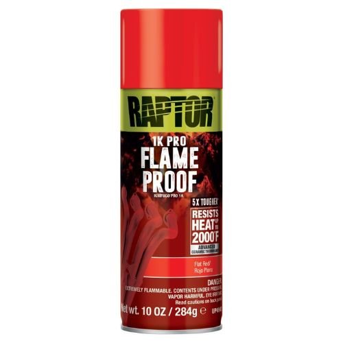 Raptor Flameproof 4943 Flat Red Engine/Exhaust Paint, 10 oz