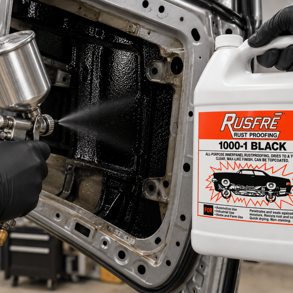 Rusfre 1000-1B All-Purpose Innerpanel Rustproofing, 1 Gal Black