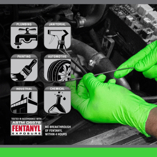 SAS® Derma-VUE Large Extra Strength Green Nitrile Gloves, 100