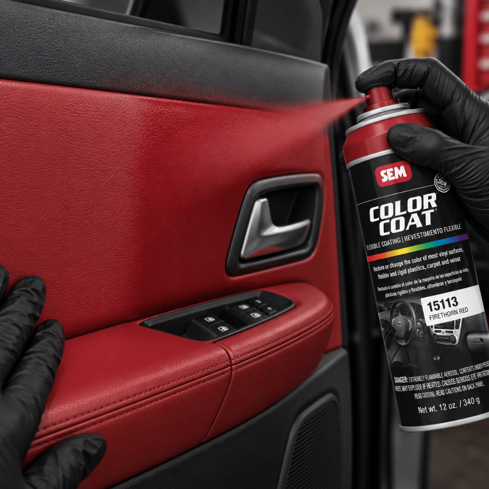 SEM 15113 Color Coat Firethorn Red, 16 oz | Aerosol | Auto Interior Paint