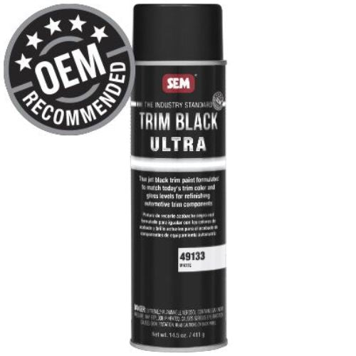 SEM 49133 Matte Black Ultra Trim Paint, 20 oz Aerosol Can