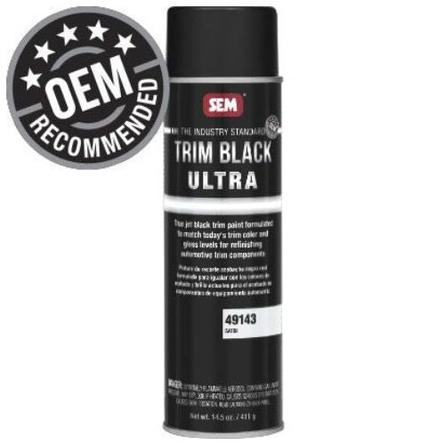 SEM 49143 Satin Black Ultra Trim Paint, 20 oz Aerosol Can
