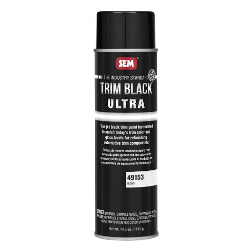 SEM 49153 Gloss Black Ultra Trim Paint, 20 oz Aerosol Can