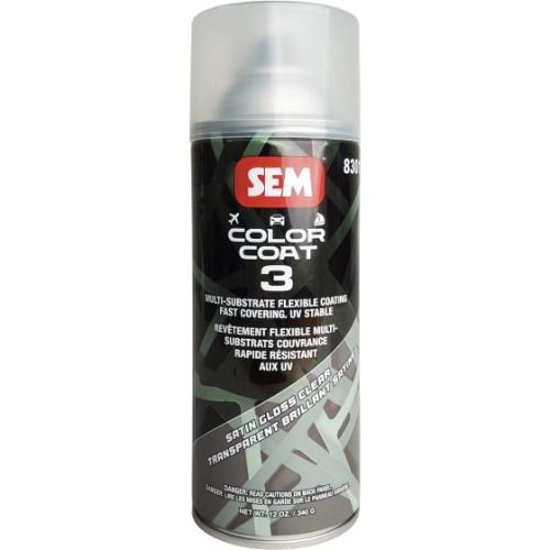 SEM 83013 Color Coat 3 Satin Gloss Clear, 16 oz | Aerosol | Auto Interior Paint