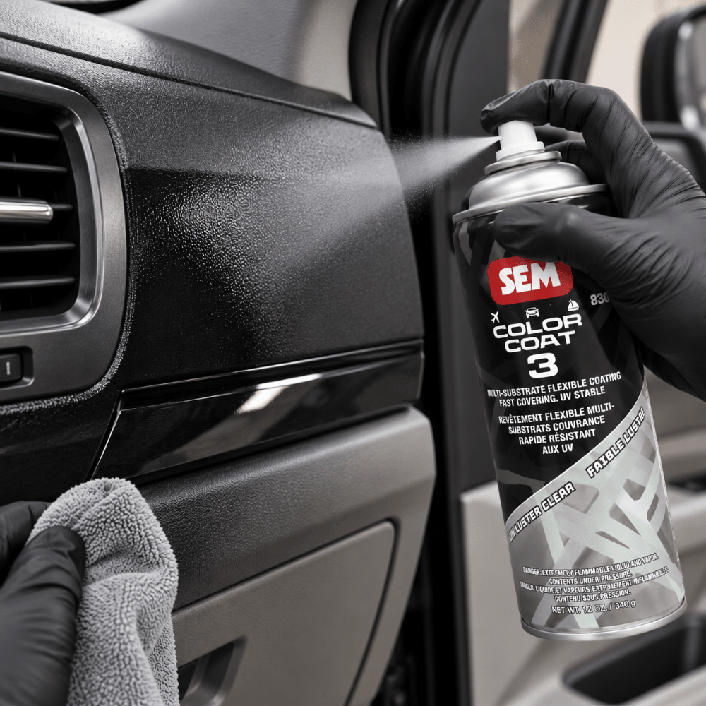 SEM 83023 Color Coat 3 Low Luster Clear, 16 oz | Aerosol | Auto Interior Paint