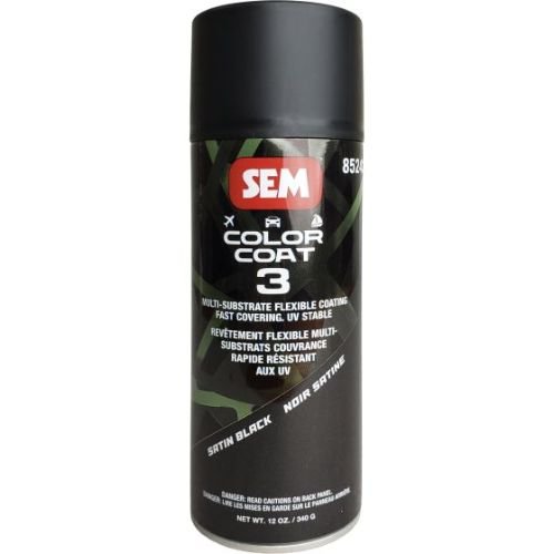 SEM 85243 Color Coat 3 Satin Black, 16 oz | Aerosol | Auto Interior Paint