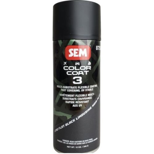 SEM 87503 Color Coat 3 Limo Flat Black, 16 oz | Aerosol | Auto Interior Paint