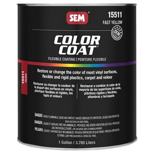 SEM 15511 Color Coat Fast Yellow, 1 Gallon | Auto Interior Paint