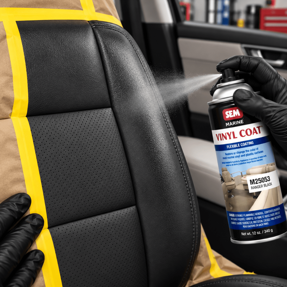 SEM M25063 Ranger Black, 12oz | Aerosol | Marine Vinyl Coat