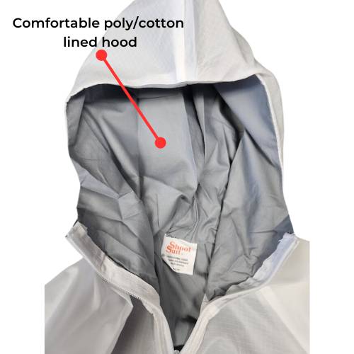 Shoot Suit Large White Reusable Paint Suit with Hood