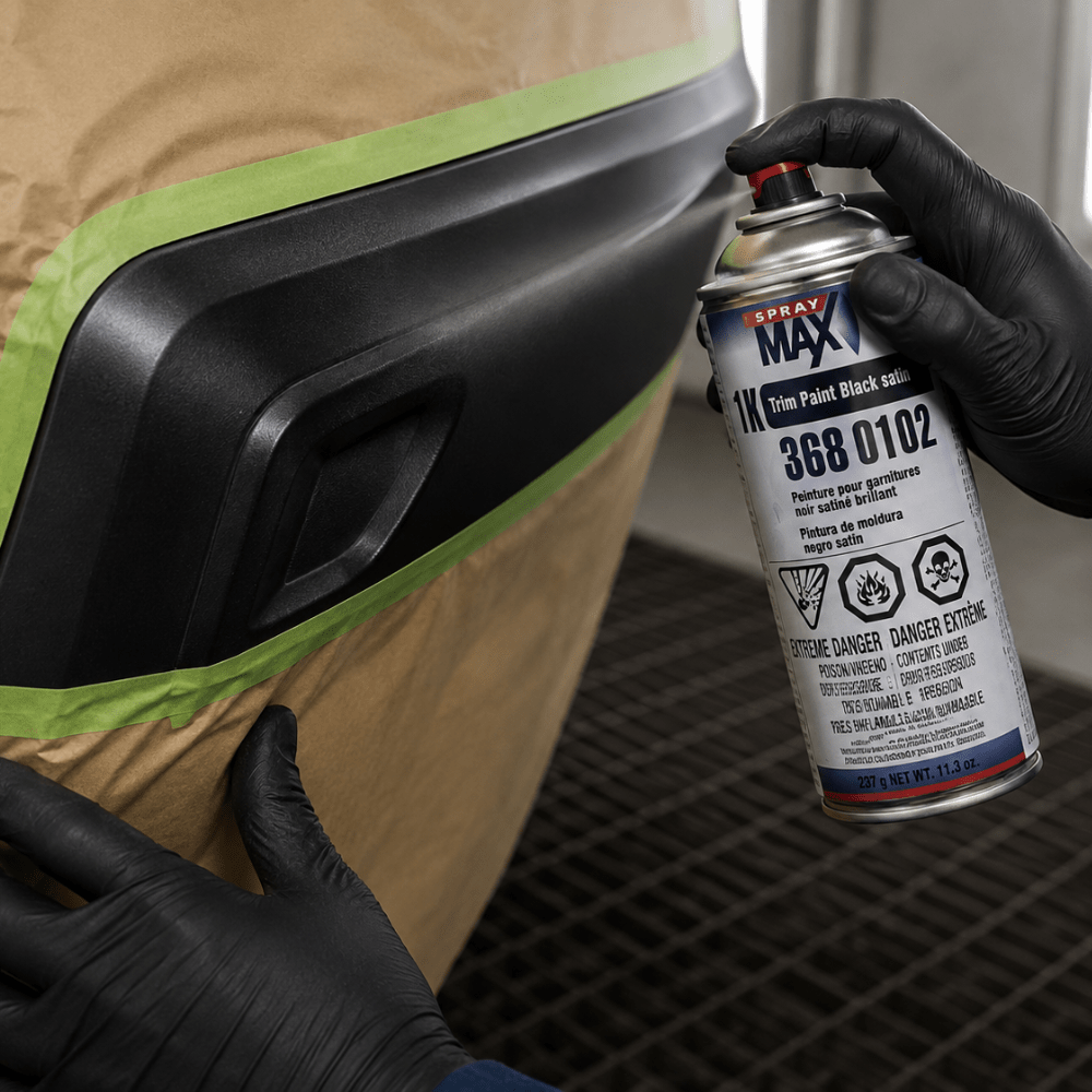 SprayMax® 3680102 1K Black Satin Trim Paint, 11.3 oz