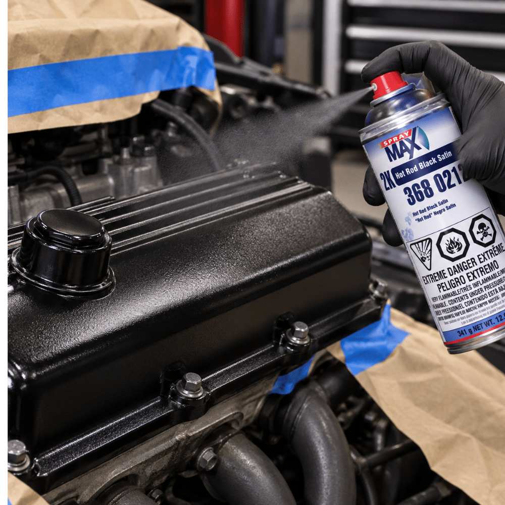 SprayMax® 3680212 2K Hot Rod Black Paint, 12 oz Aerosol Can