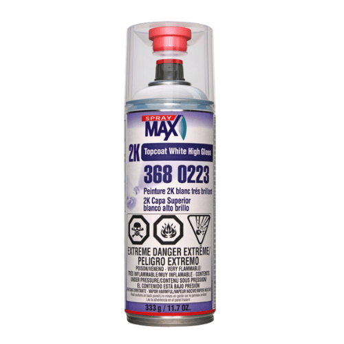 SprayMax® 3680223 2K DTM Topcoat, 12 oz Aerosol, High Gloss White