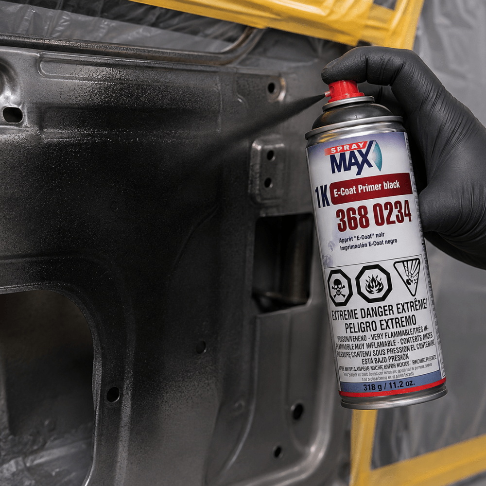 SprayMax 3680234 Black 1K E-Coat Primer, 11.2 oz Aerosol