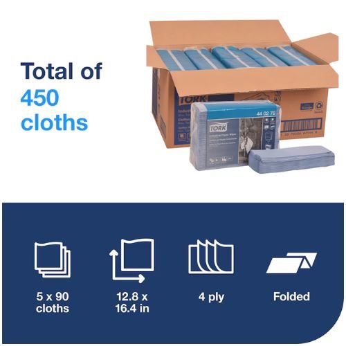 Tork 440278A Lint Free Industrial Wipe | Case of 5 | 4 Ply